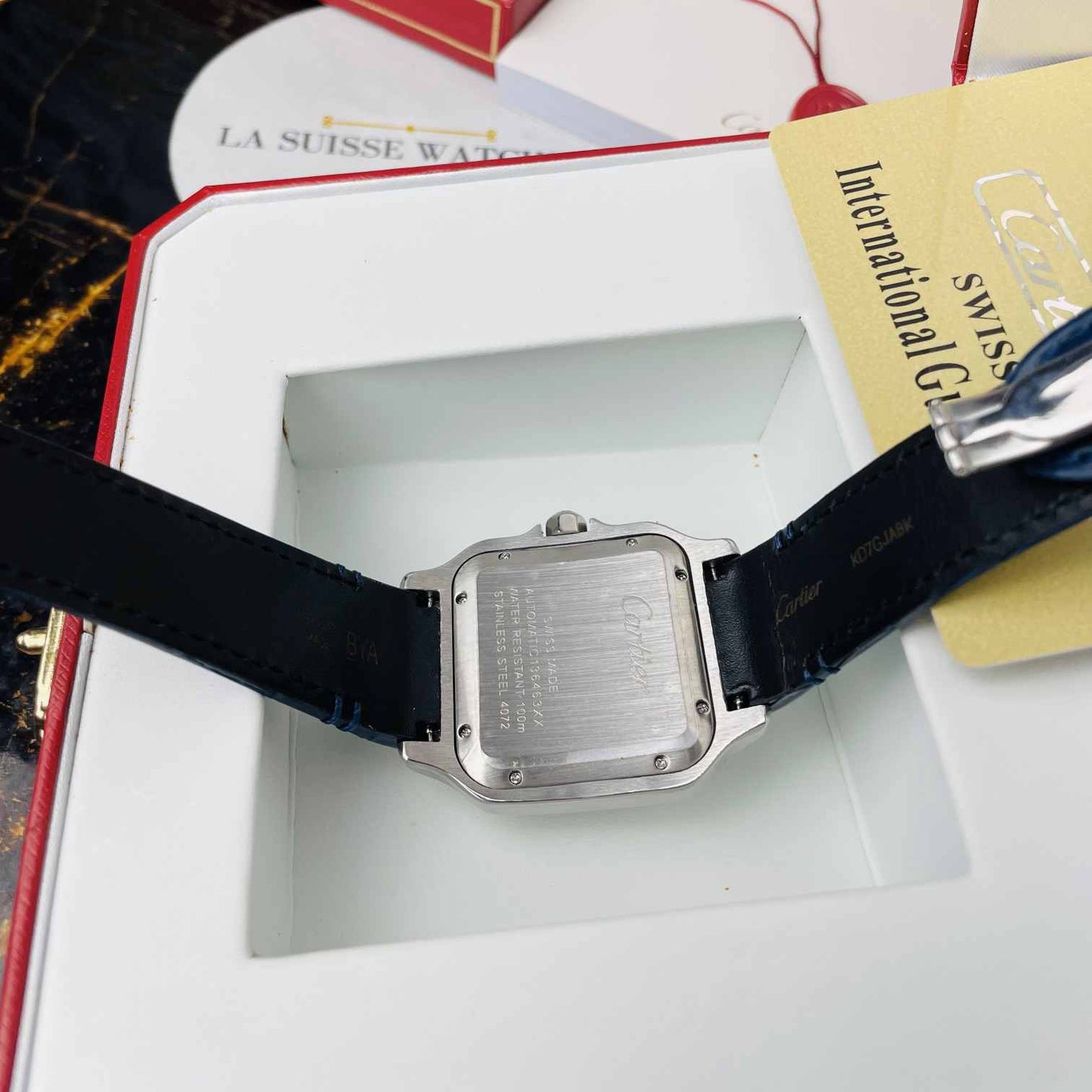 Noir Cartier De Santos Cuir 40mm