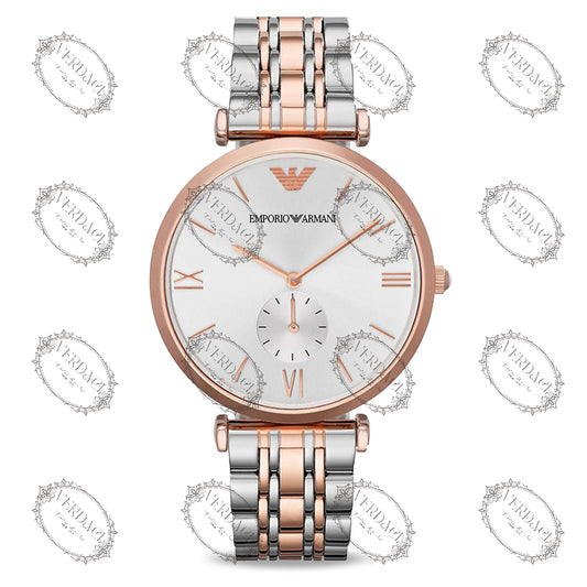 Emporio Armani Silver Dial Two-tone AR1677