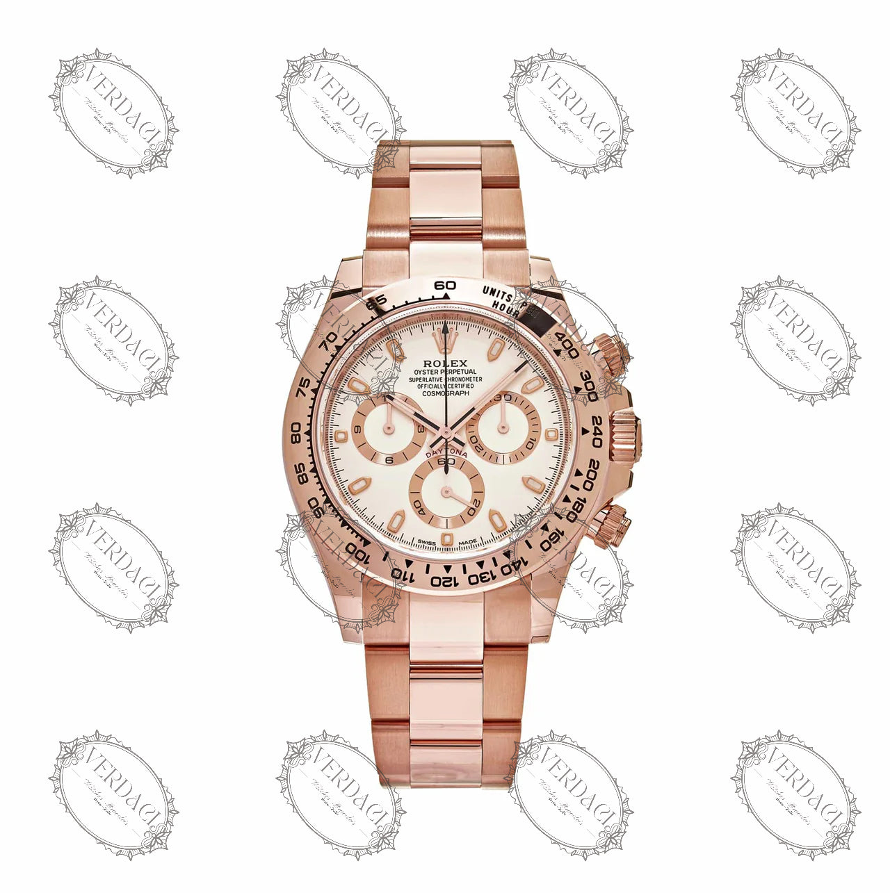 Rolex Daytona Rose Gold Ivory White Dial Oyster Bracelet