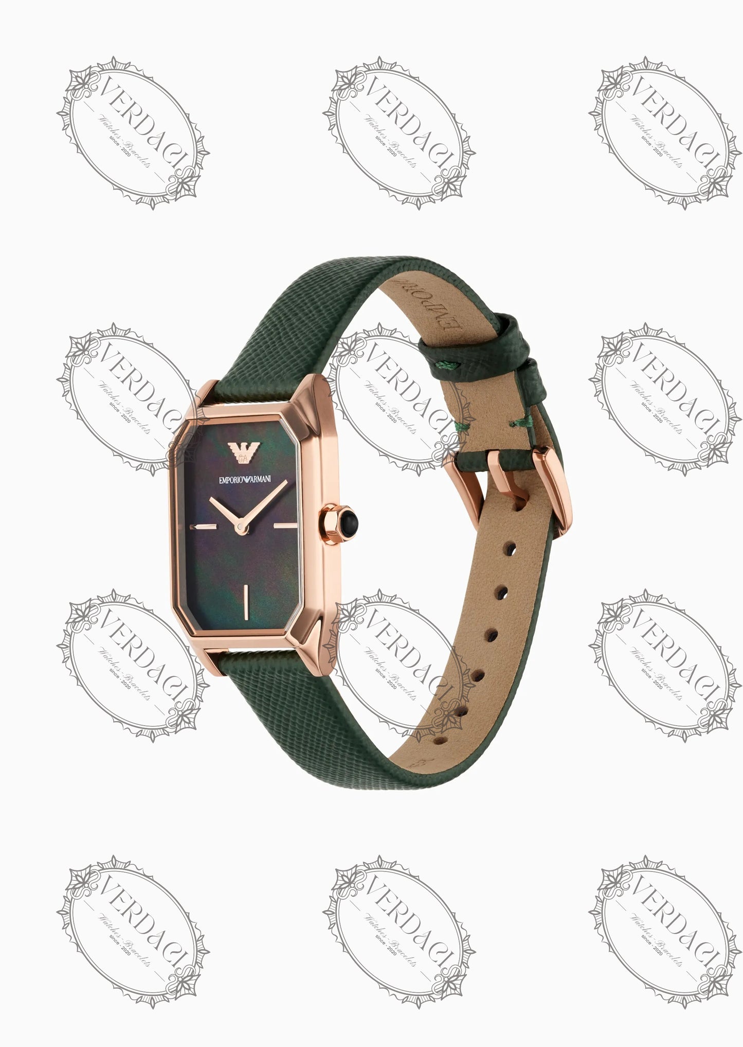 MONTRE FEMME EMPORIO ARMANI À DEUX AIGUILLES EN CUIR VERT - AR11149