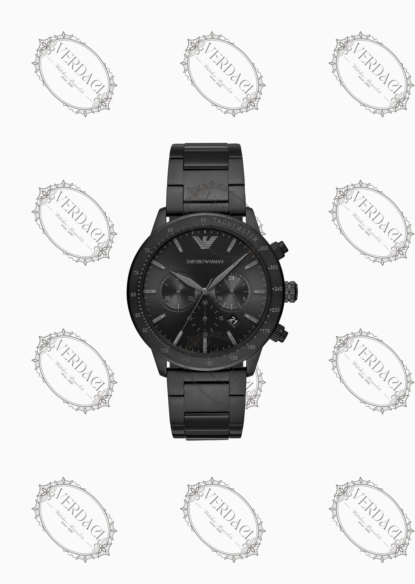 Chronographe pour homme avec bracelet noir