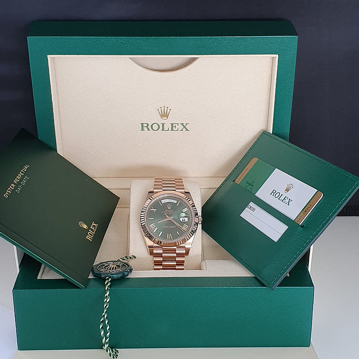 Montre Rolex DayDate 40 Olive Rose Gold  Pour Homme