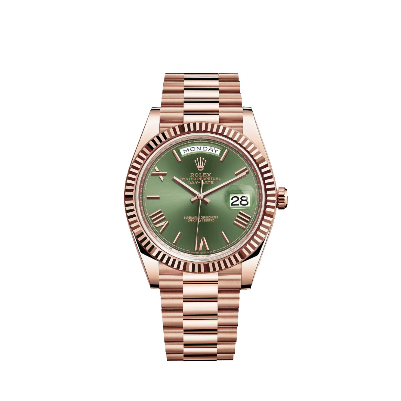 Montre Rolex DayDate 40 Olive Rose Gold  Pour Homme