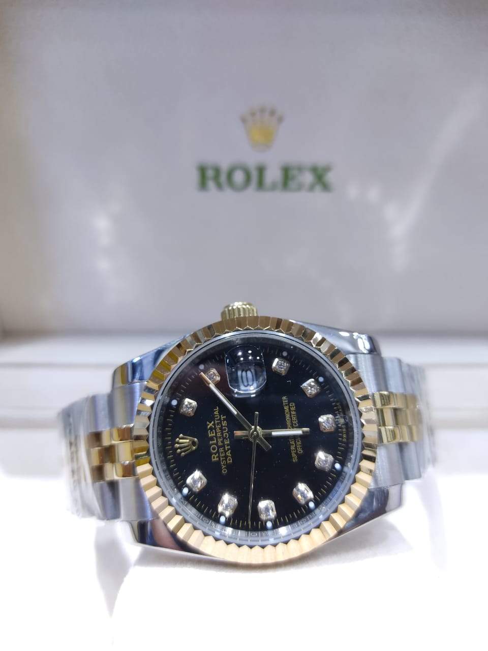 Datejust 36mm 2 Tones Fond Noir Pour Femme