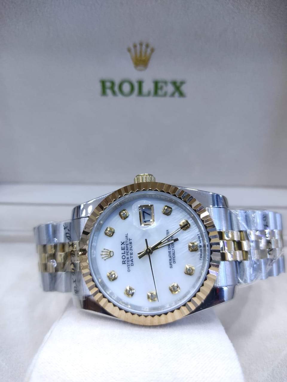 Datejust 36mm 2 Tones Fond Blanc Pour Femme