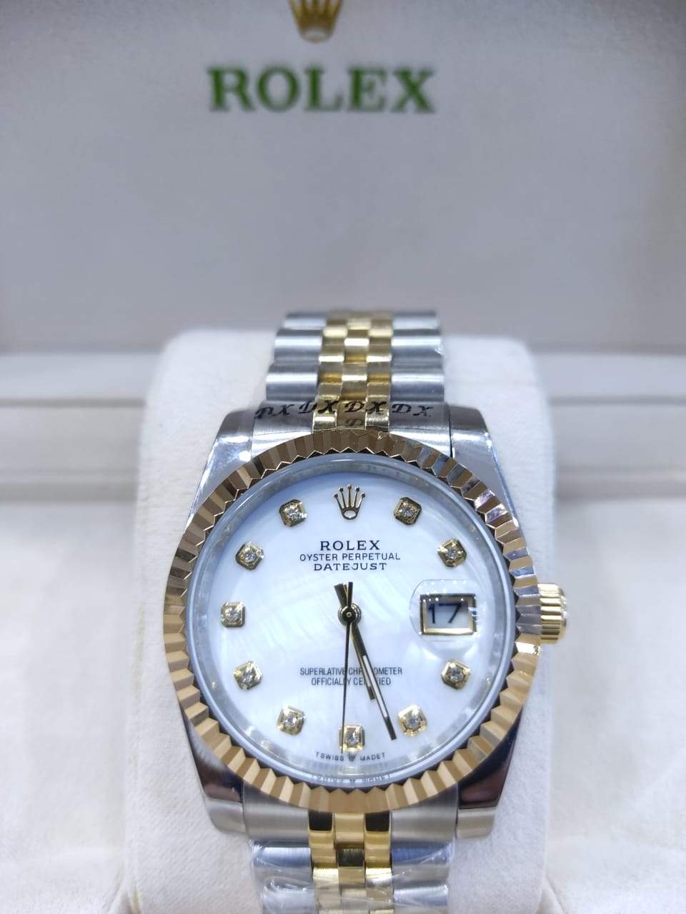 Datejust 36mm 2 Tones Fond Blanc Pour Femme