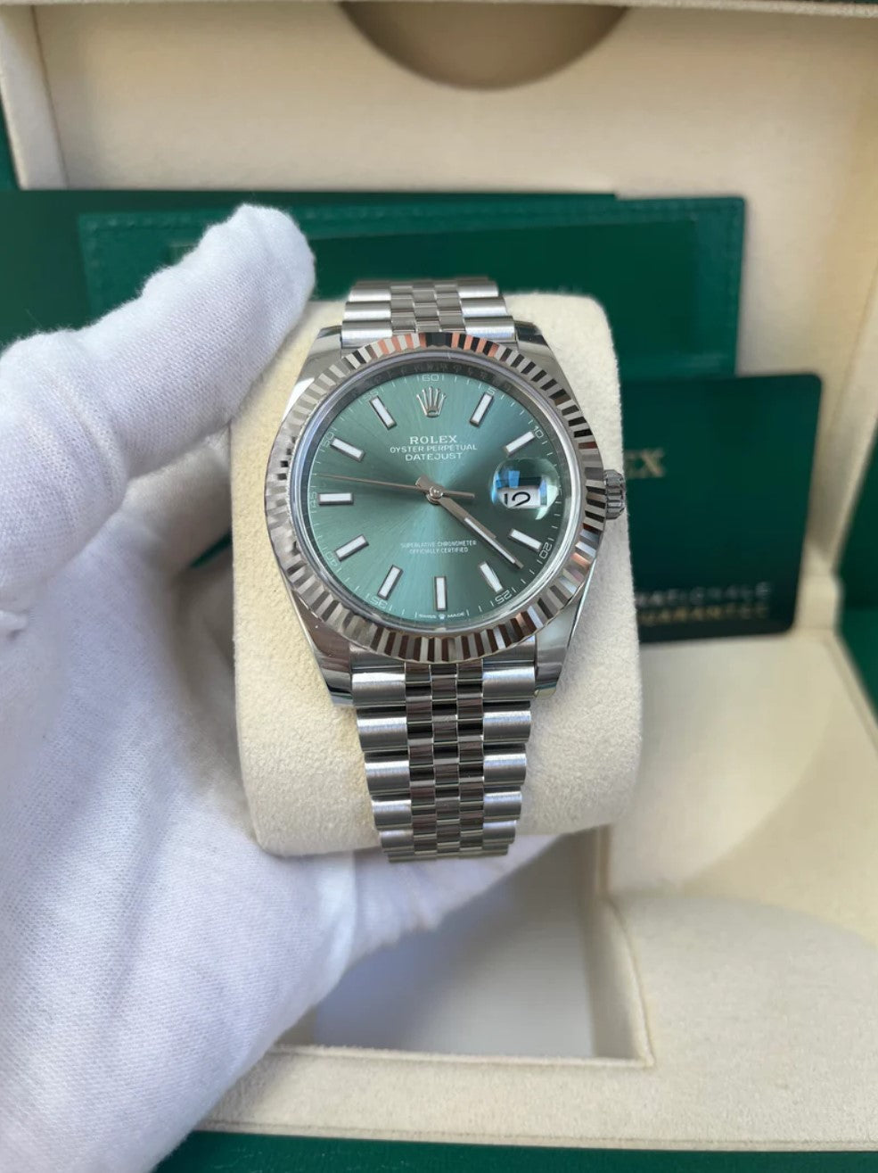 Datejust 41mm Mint Green jubilée Pour Homme